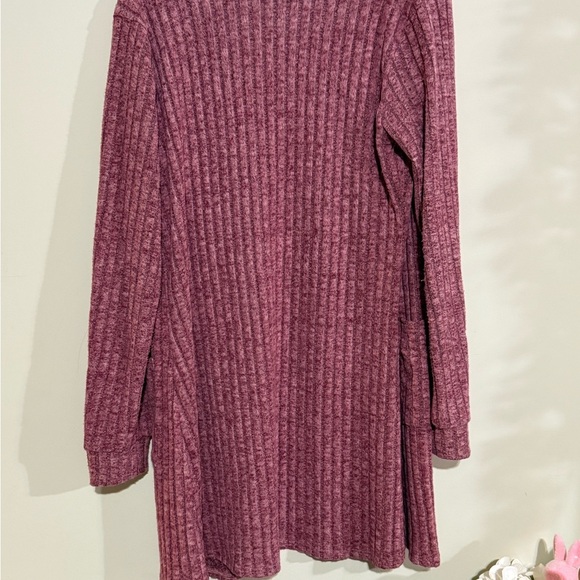 Purple Cardigan Sweater Cozy Knit - Picture 3 of 4